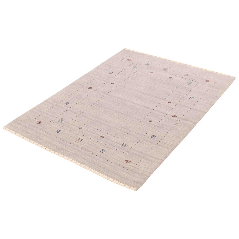 Tapis bleu clair en laine noué à la main de conception unique 4 pi 11 po x 6 pi 10 po New Age