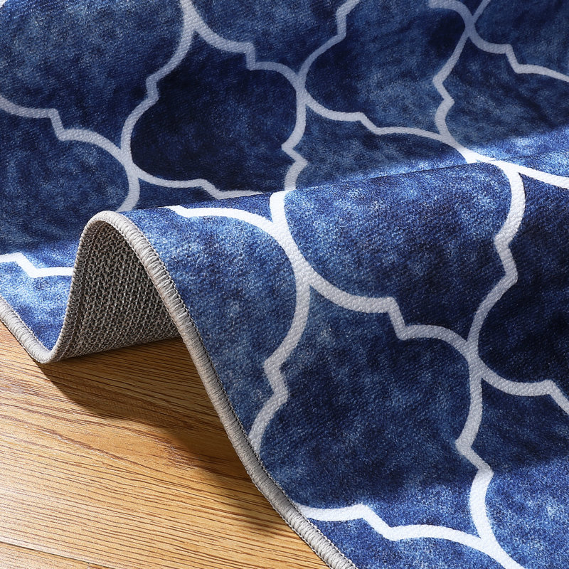 Machine Washable Rug Non Slip Moroccan Area Rugs for Living Room Bedrooms Foldable Rugs for Playroom Office Kitchen