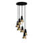 Thacher 7 - Light Black/Gold Cluster Pendant