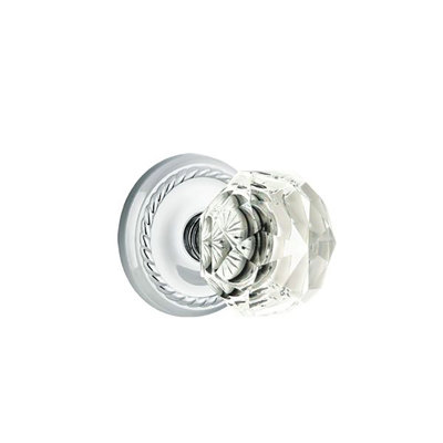 Privacy (Bed & Bath) Diamond Crystal Knob with Rope Rose