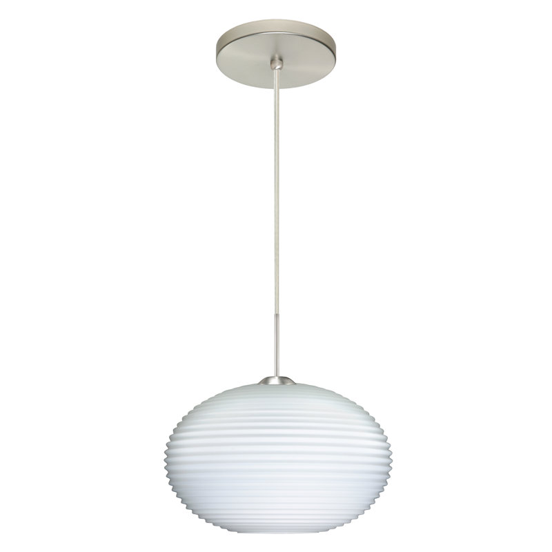 Luminaire suspendu sphérique 1 lumière Maryrose, Nickel satiné