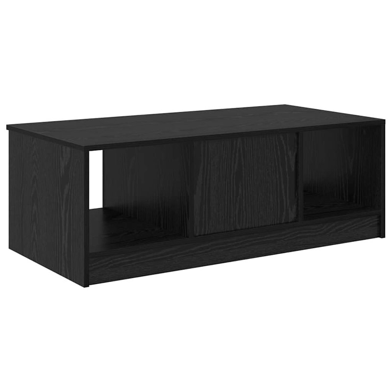 Coffee Table with Storage, Black Oak