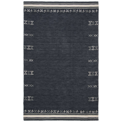 Santiago Charcoal Handmade Wool Geometric Rug