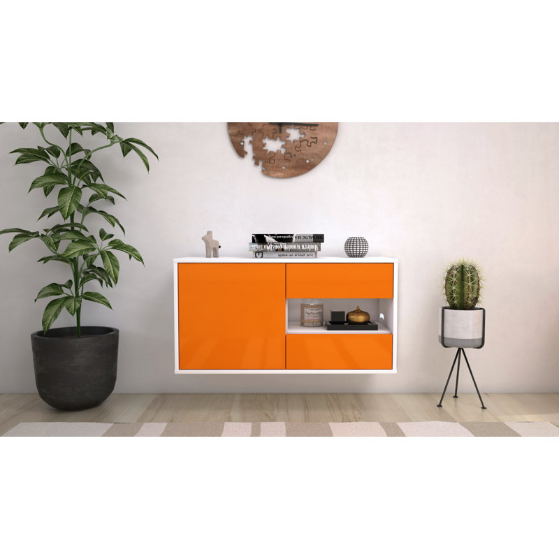 Marling TV Stand, Black/Orange
