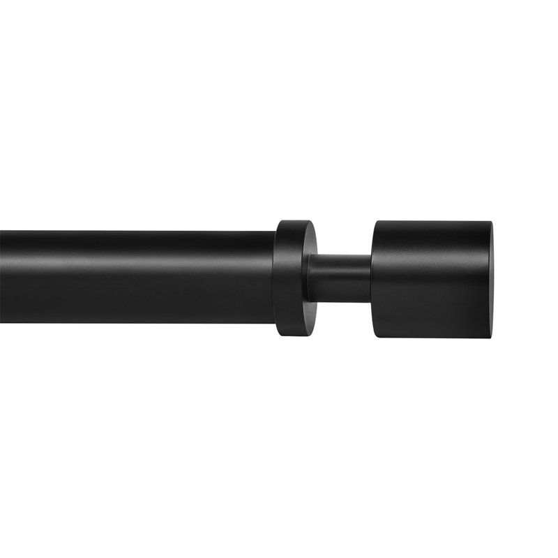 Tringles à rideaux pour fenêtres Ivilon - Embout espacé, 1 pouce de diamètre, tringle à draperie extensible pour fenêtres, 48 à 86 pouces. Couleur noire