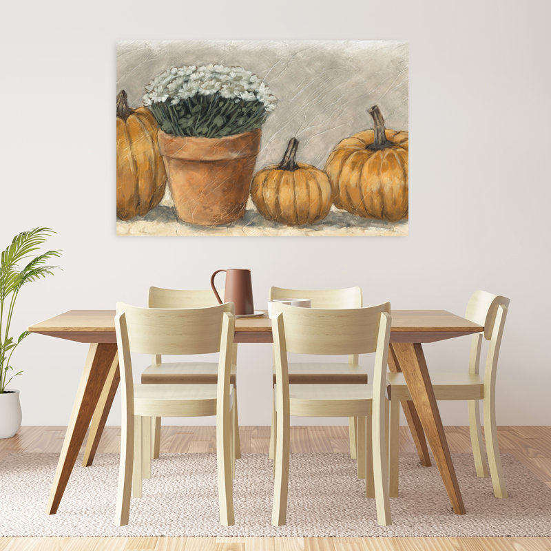 Art mural de fleurs et citrouilles II, 32" H x 48" W