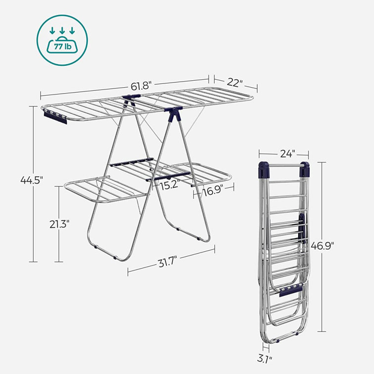 AURSK Stainless Steel Foldable Gullwing Drying Rack