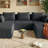 107" U-Shape Cloud Couch, Modern Modular Sectional Boneless Cloud Couch for Living Room, Deep Seat Sleeper Chaise Longue for Living Room, No Assembly Required-343318318
