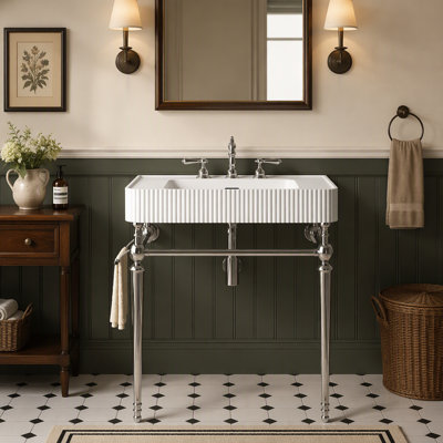 Freestanding Standard Single Vanity Bathroom Vanity With Solid Surface Top