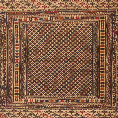 Tapis traditionnel brun / beige / rouge