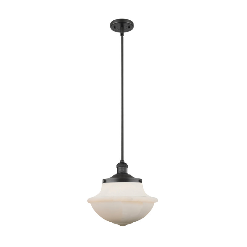 Baptiste 1 - Light Single Pendant, Matte Black, Matte White, No Bulb Included