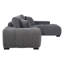 Canapé d'angle en L Plather gris anthracite, revêtement capitonné, méridienne réversible et coussins de dossier amovibles