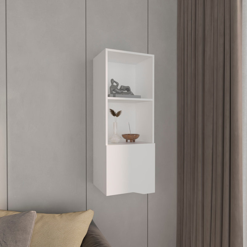 Armoire à pharmacie à une porte avec deux tablettes ouvertes Obregon, Blanc