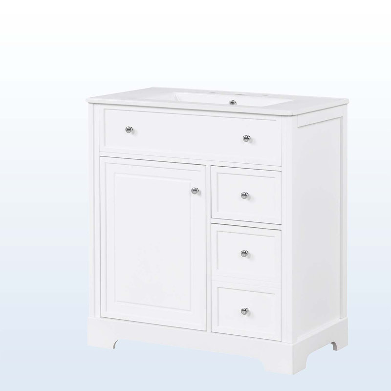 Armoire de salle de bain Diavian, Blanc