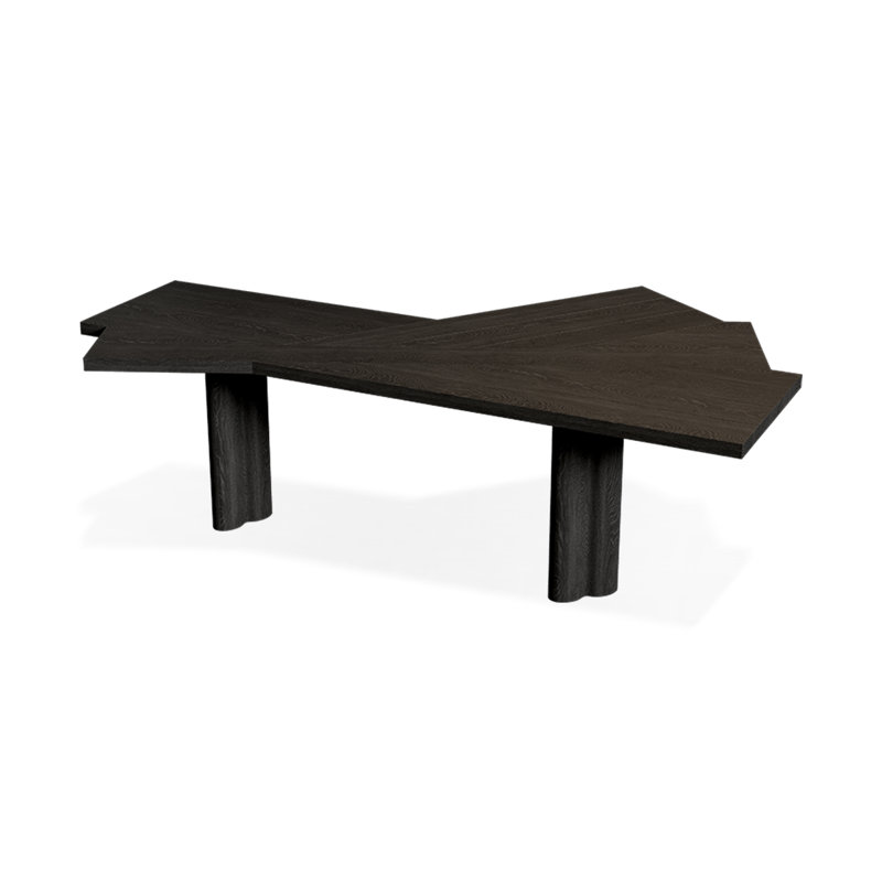 Bureaux en bois massif noir spécialisé, H 29,53 po x l 86,61 po x P 47,24 po