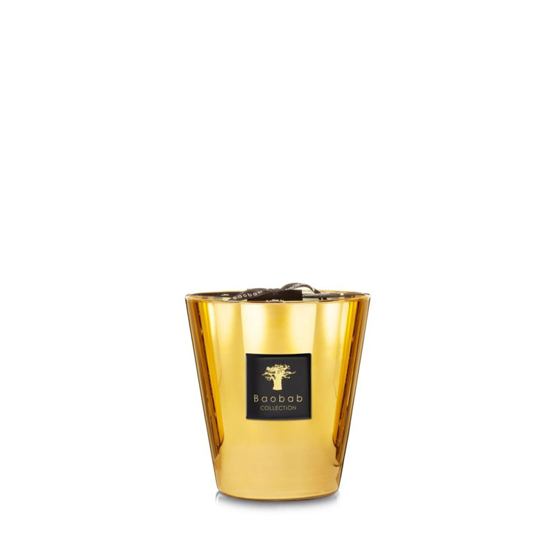Les Exclusives Aurum Candle, 6.3" H x 5.85" W x 5.85" D