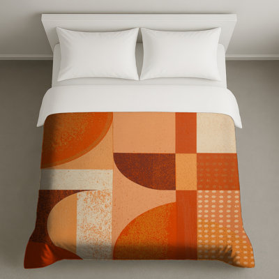Orange Geometric Shapes Duvet Covers