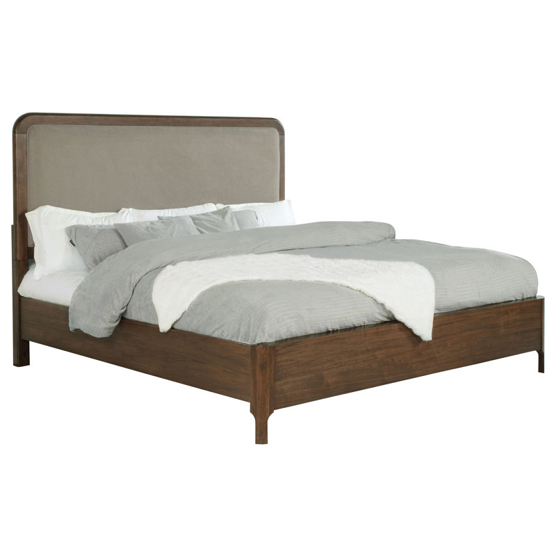 Lilya 57-inch Upholstered Eastern King Panel Bed Walnut, King