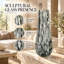 Grand vase de table contemporain gris de 18 pouces pour décorer un salon ou un vestibule moderne