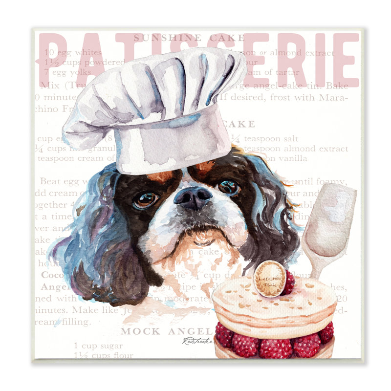« shih tzu dog cuisine pour les animaux de compagnie », reproduction d’art, Plaque murale, H 12 po x l 12 po x P 0,5 po