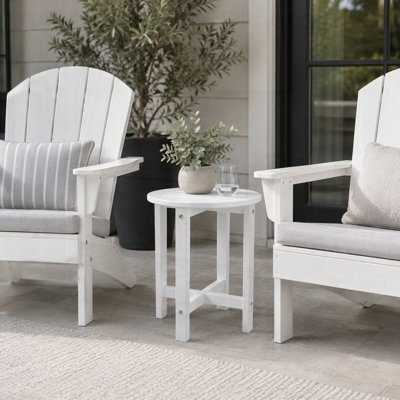 Table d'appoint en PEHD pour l'extérieur, petite table de bout carrée pour patio, résistante aux intempéries et durable pour tout environnement extérieur