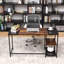 Bureau d'ordinateur, bureau à domicile avec tablettes de rangement, table d'écriture d'étude, bureaux et poste de travail pour le travail à domicile, bois et métal-1525138231
