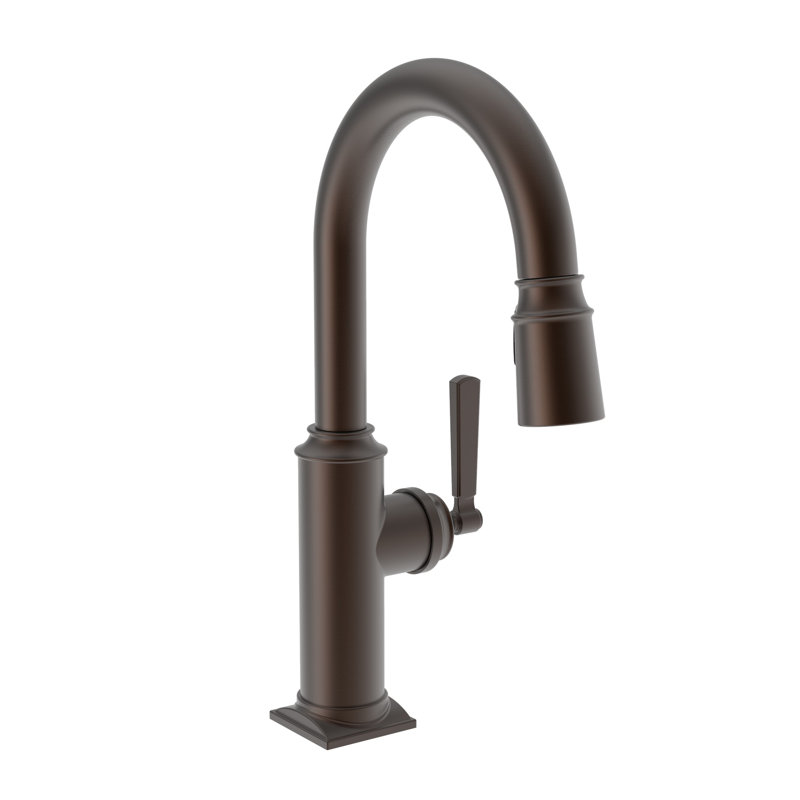 Adams Single Handle Pull Down Bar Faucet, English Bronze