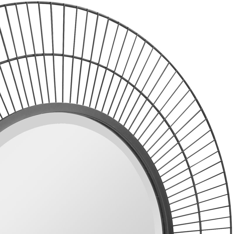 Miroir d'appoint Halfeti, Noir, 28,35 po x 28,35 po
