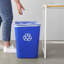 Poubelle de bureau rectangulaire Basic avec logo de recyclage, parfaite pour le tri des déchets de bureau