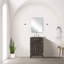 Ensemble de meuble-lavabo simple en chêne brun avec surface en acrylique scellée et miroir en H 24 po-762930347