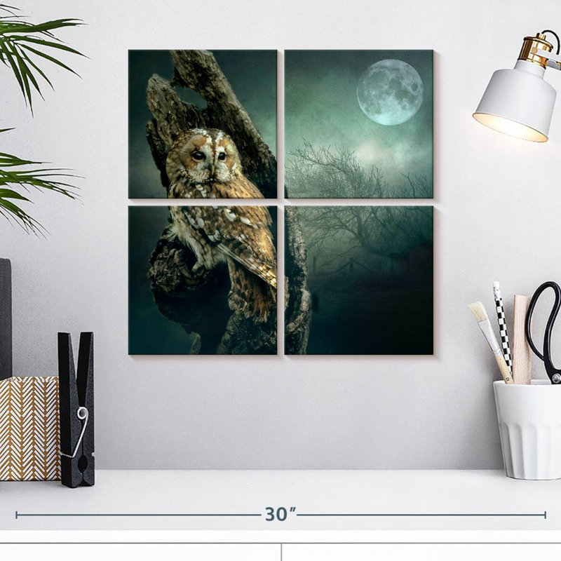Brampt Owl At Night, 18" H x 18" W