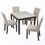 Ensemble de salle à manger 5 pièces avec table et 4 chaises rembourrées