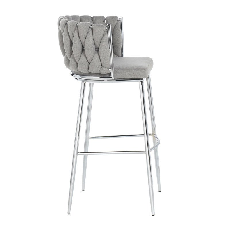 Austin Allen James - Fauteuil Abraam en tissu - Revêtement noir avec structure en or poli, Argent argent, Gris