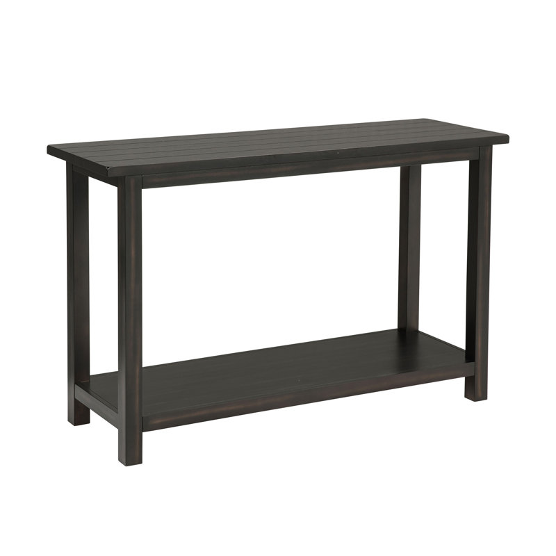 Console en bois pour le vestibule du vestibule (table basse incluse), Noir patiné