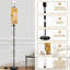 Lampe sur pied moderne et moderne avec télécommande à DEL à intensité variable, abat-jour réglable en marbre blanc doré, tourbillons abstraits et luxueux veines dorées fluides pour le salon, la chambre et le bureau