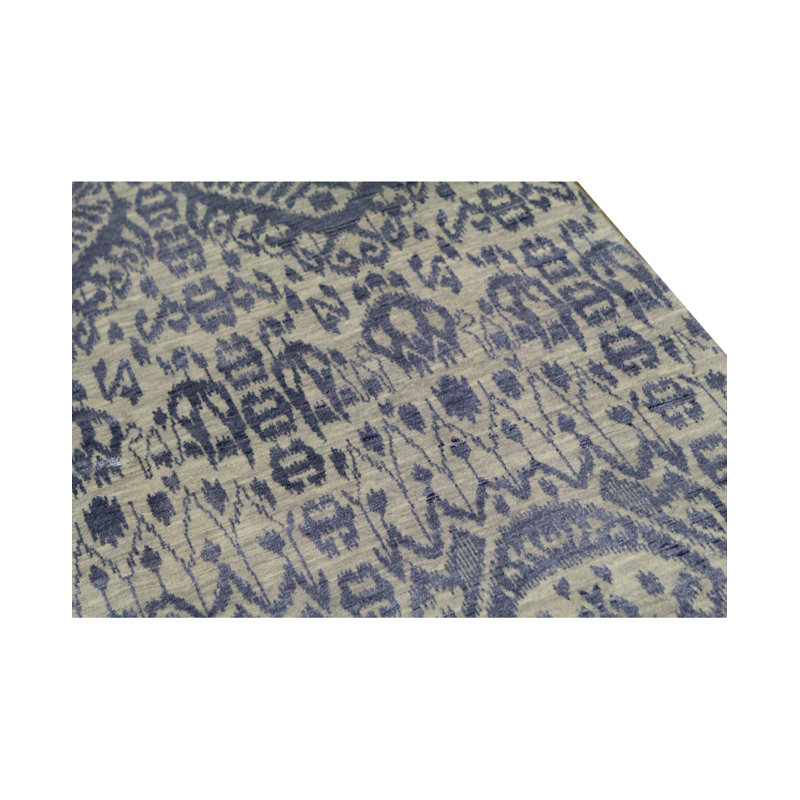 Hand Woven Wool Ikat Area Rug
