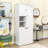 Freestanding Storage Cabinet with Flip-Out Basket and Storage Shelves-2049900635