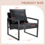 Ensemble de 1 canapé classique en cuir de polyuréthane noir et structure en métal - Conception ergonomique, un mélange parfait de styles moderne et industriel