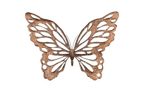 Butterfly Wall Art, Copper/Black, Metal, 30" H x 39" W x 1" D