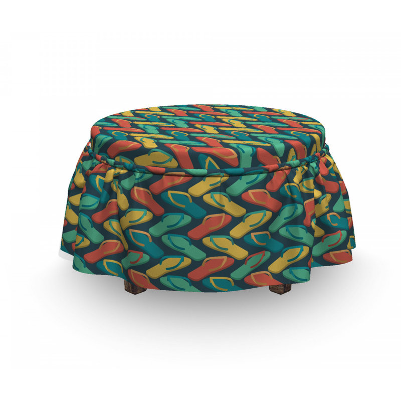 Housse pour repose-pieds en zigzag