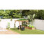 Pergola d'extérieur 6,6 'x 6,6', pavillon de jardin en bois, brun foncé