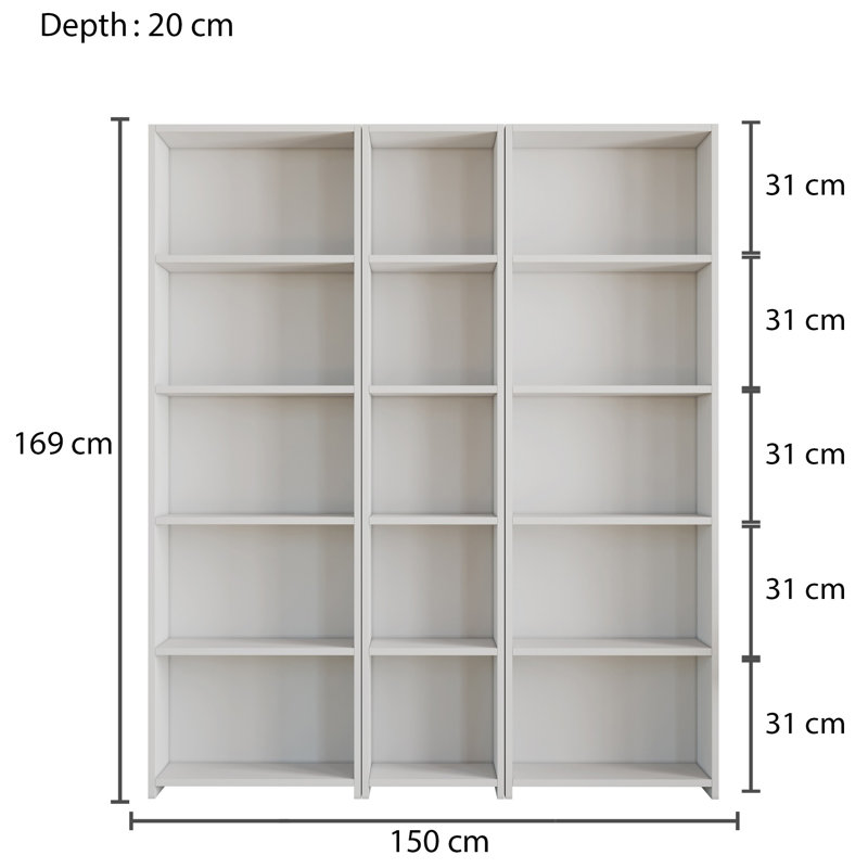 Bibliothèque Bulluck H 66,54 "x l 59,06", Blanc