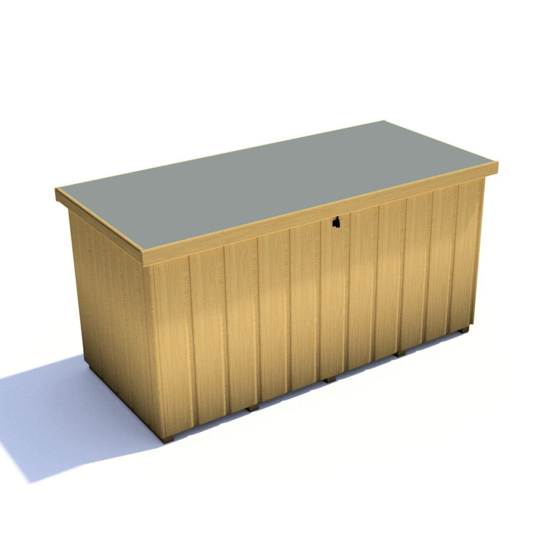 Shire GB 125cm W 322L Water Resistant Pine Solid + Manufactured Wood Deck Box in Brown