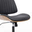Mid-Century Modern Swivel Office Chair – Faux Leather Seat with Bentwood Back & Base-1286390605