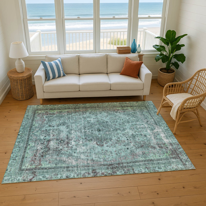 Premium Machine Washable Lampkins AMF1646 Global Rug, Rectangle 10' x 14'