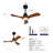 36-Inch Ceiling Fan Light With 6-Speed Remote Control  Three-Blade Reversible Wooden Fan Blades DC Motor Ideal For Bedrooms-552298196