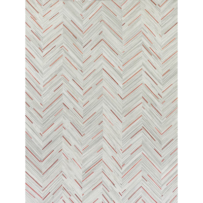 Natural Hide Cowhide Chevron Area Rug
