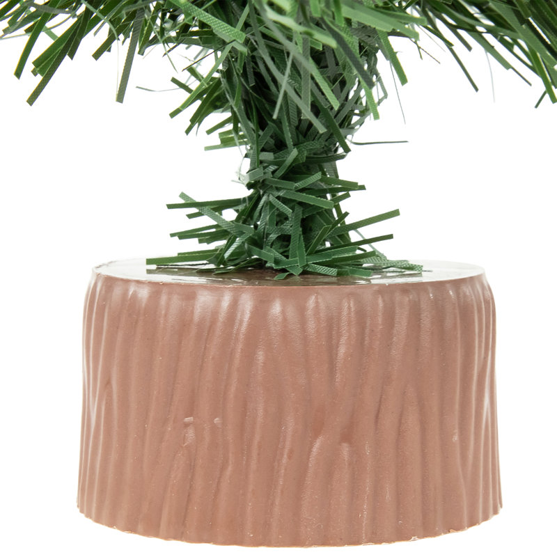 12" Mini Pine Tabletop Christmas Tree with Faux Wood Base - Unlit