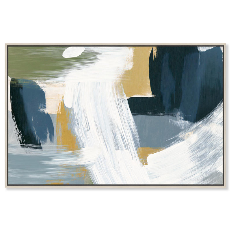 Art Remedy Block Abstract, toile texturée III, H 11 po x l 16 po, Encadrement argenté