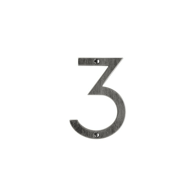 4" House Number, Silicon Bronze Brushed, 6, 2.75" H x 1.63" W x 0.25" D